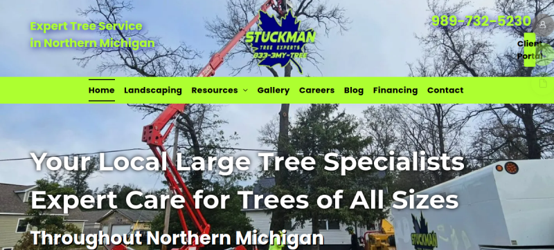 Website screenshot of Stuckman Tree Experts Inc.