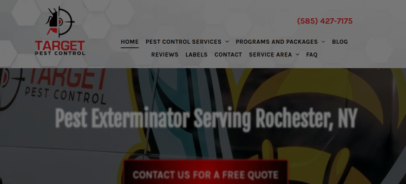 Website screenshot of Target Pest Control