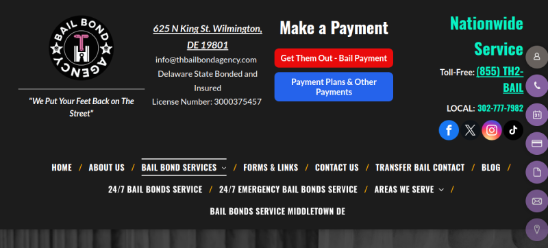 T & H Bail Bond Agency LLC website