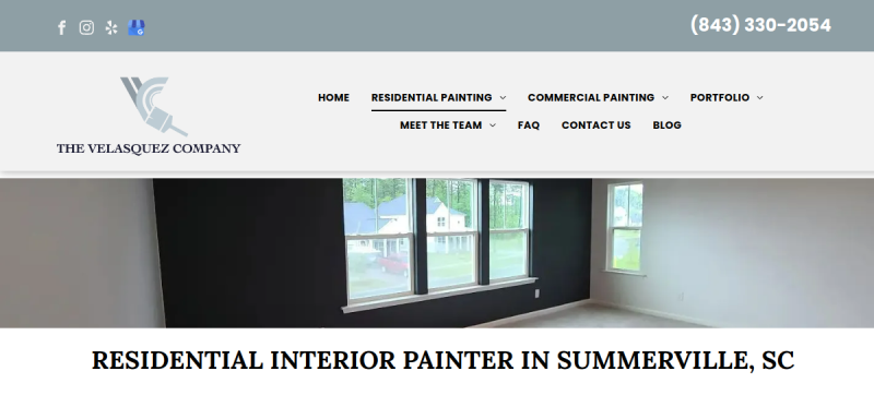 Website screenshot of The Velasquez Company