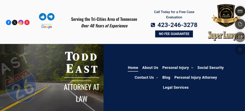 Todd East Attorney at Law website
