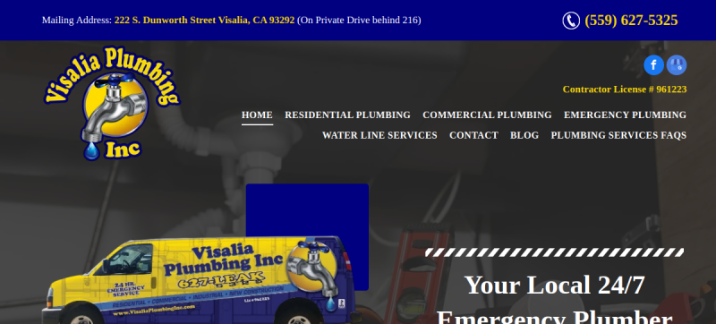 Visalia Plumbing Inc. website