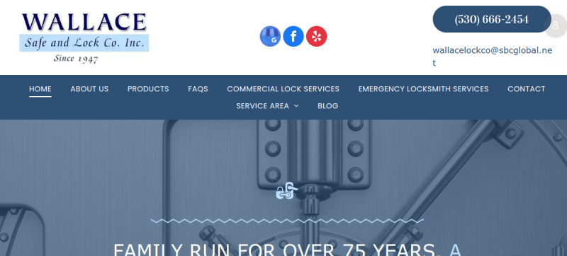Website screenshot of Wallace Safe And Lock Co. Inc.