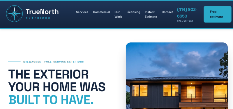 TrueNorth Exteriors — modern website demo