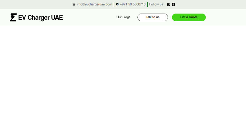 EV Charger UAE website screenshot