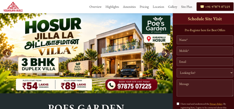 Poes Garden by Yoghalaya Reals website screenshot