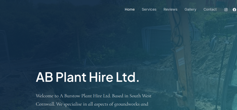 AB Plant Hire website