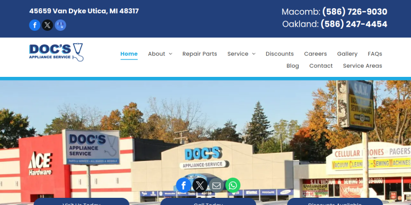 Appliance Repair Troy Mi website screenshot