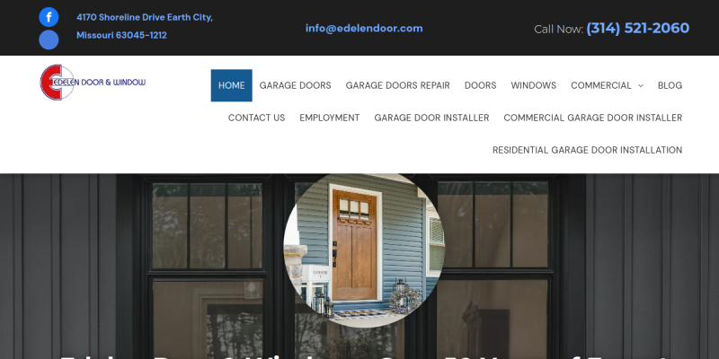 Commercial Garage Door Installation St. Charles MO website screenshot