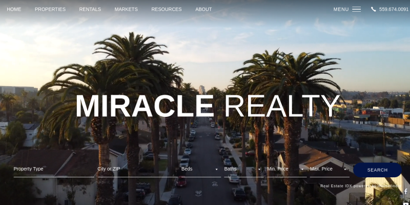 Miracle Realty Helps Buyers Find New Homes For Sale In Madera website screenshot