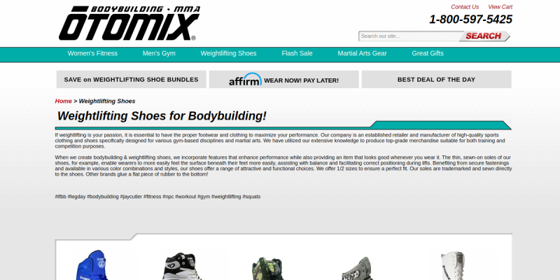 Gym Shoes website screenshot