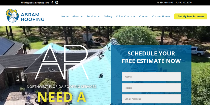 Roof Inspection Milton FL website screenshot