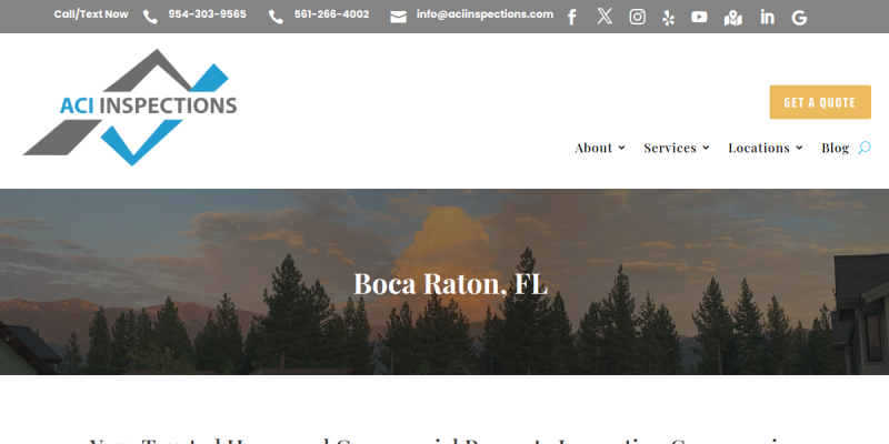 Property Inspection Boca Raton FL website screenshot
