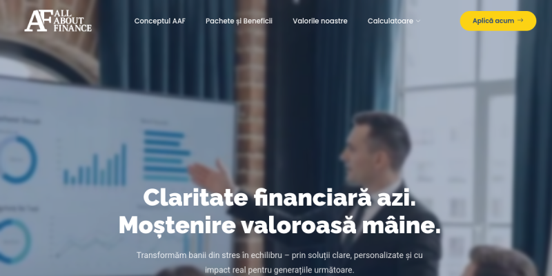 All About Finance - Präsentationswebsite für Finanzdienstleistungen | XNK Solutions
