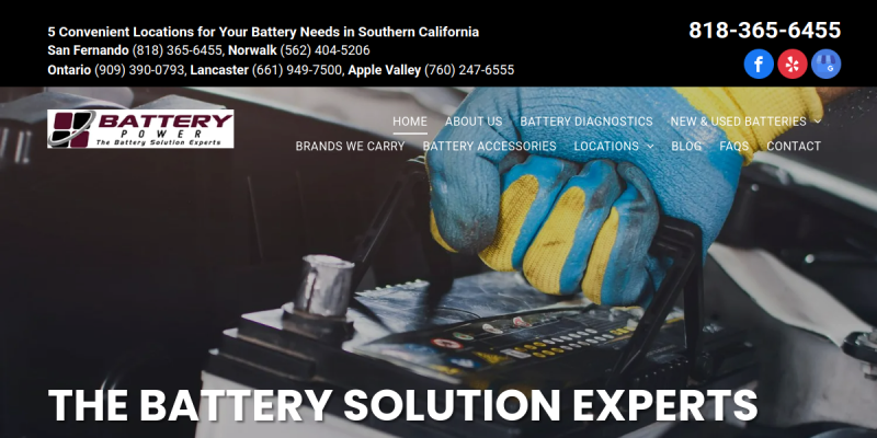 Local Car Battery Store Ontario CA website screenshot