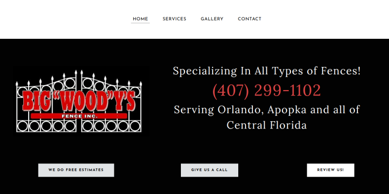 Big Woody’s Fence Is Your Local Solution For Fence Repair Near Me Service In Apopka FL website screenshot