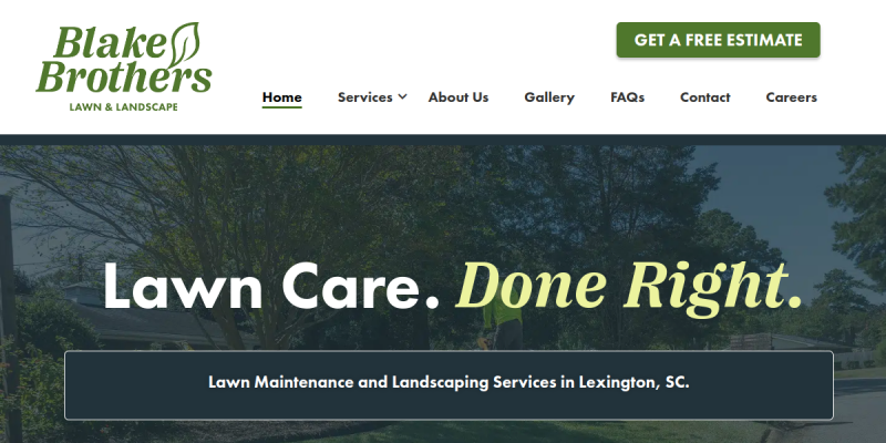 Blake Brothers Lawn Care website
