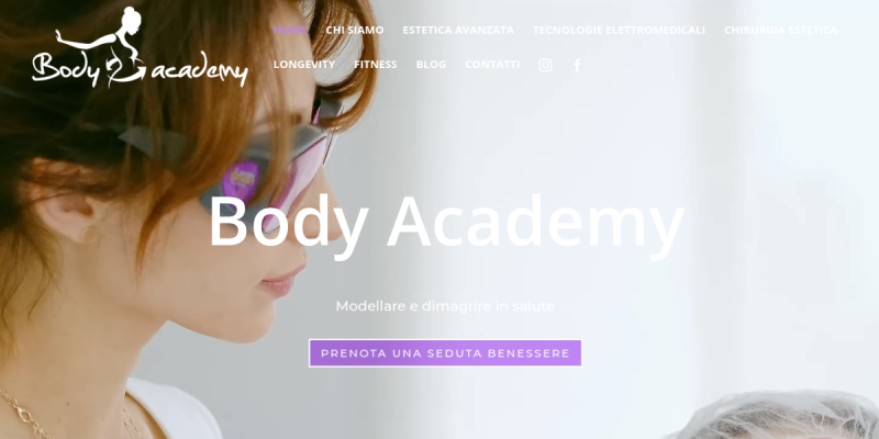 Anteprima del sito web Body Academy realizzato da MT&C Communications