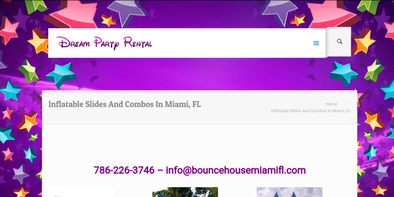 Water Slide Rentals Miami website screenshot