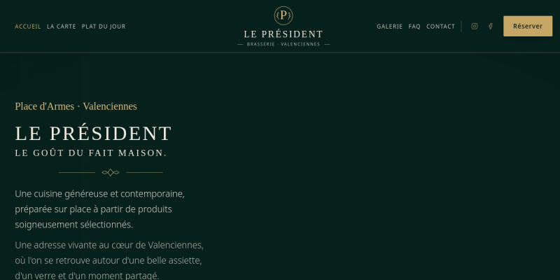 Aperçu du site Brasserie Le Président