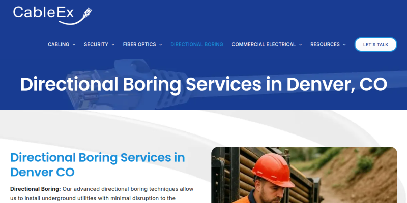 Professional Directional Boring Services in Denver CO website screenshot