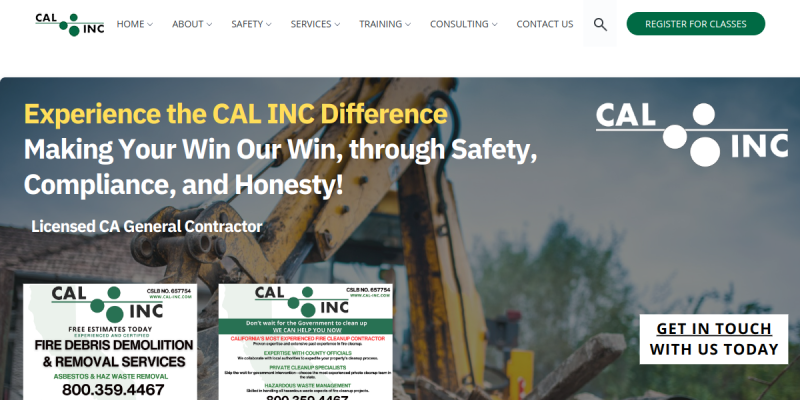 CAL INC Gives professional Demolition Contractor Services In Oakland CA. website screenshot
