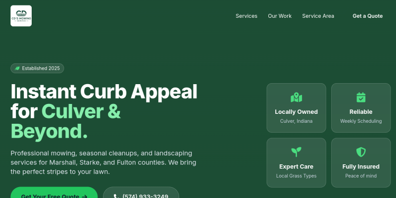 Screenshot of CDS Mowing