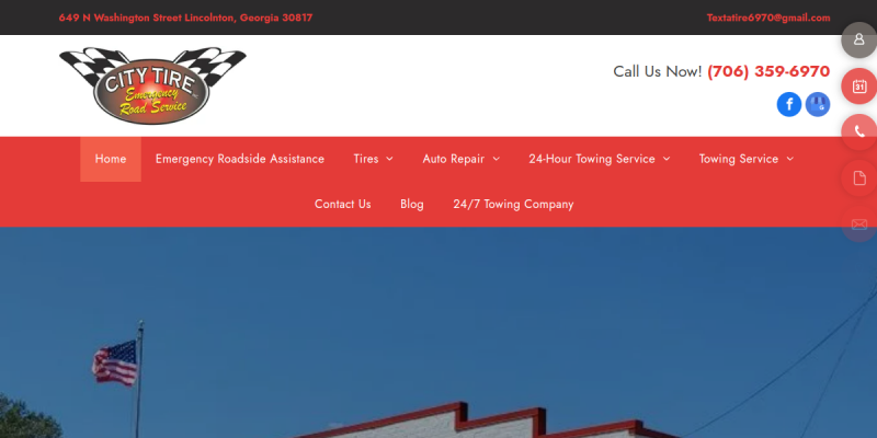Local Towing Service Thomson GA website screenshot