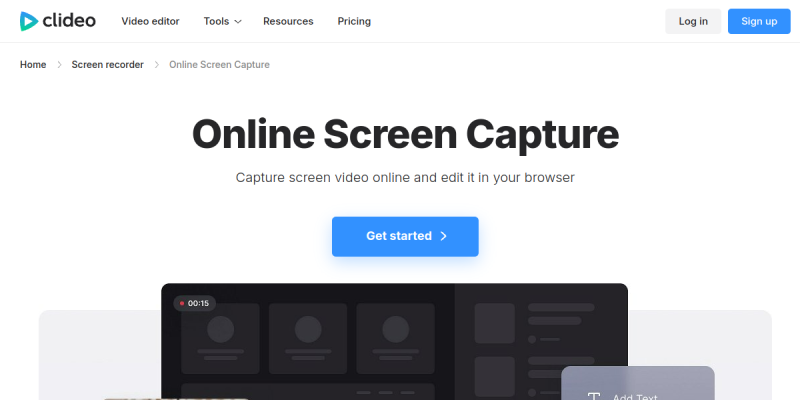 Clideo画面録画機能