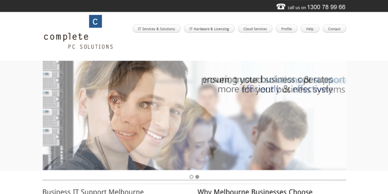 Outsourced IT Department Melbourne website screenshot