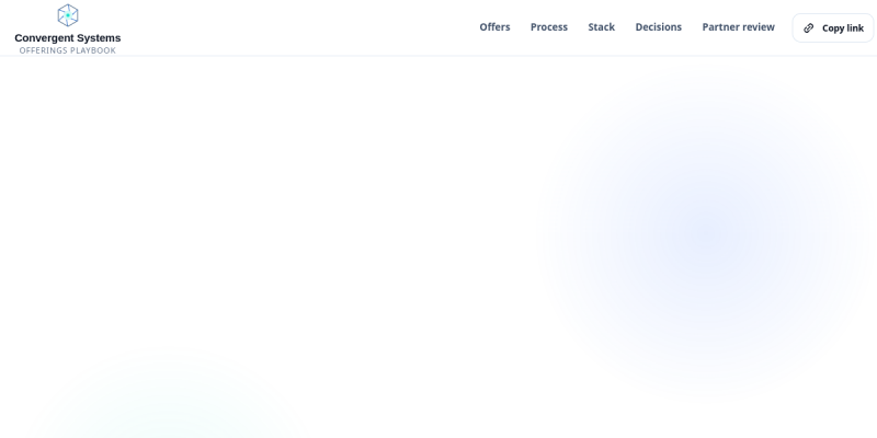 Convergent Offerings Playbook website preview