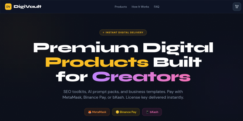 DigiVault Shop - E-commerce website design
