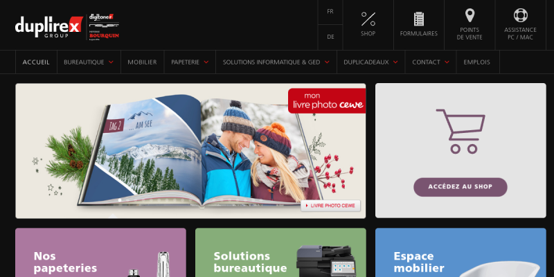 Couverture du projet Duplirex Group — E-commerce de solutions bureautiques en Suisse