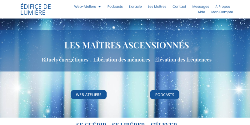 Couverture du projet Edifice de Lumière — Plateforme de guidance spirituelle avec ateliers web et lectures d'oracles