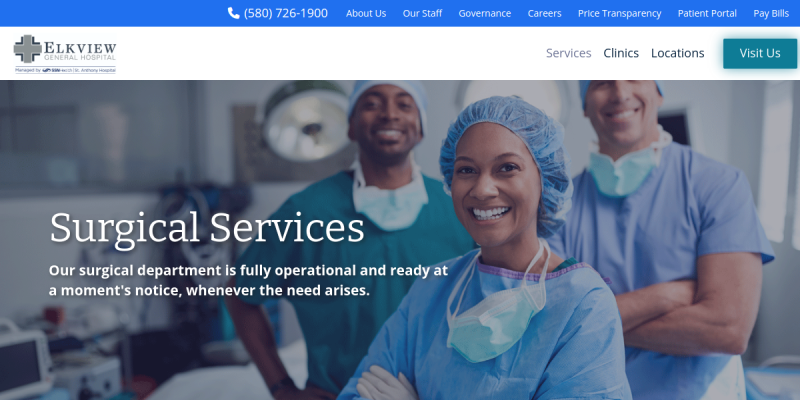 Orthopedic Surgical Procedure Hobark Ok website screenshot