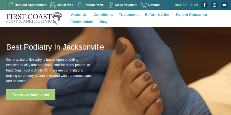 Expert Podiatrist In Jacksonville FL website screenshot