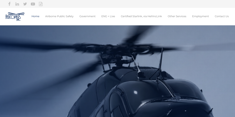 Helicopters Inc. website screenshot
