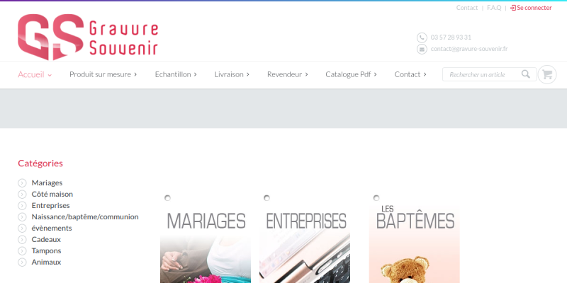 Couverture du projet Gravure Souvenir — E-commerce de cartes personnalisées et souvenirs gravés
