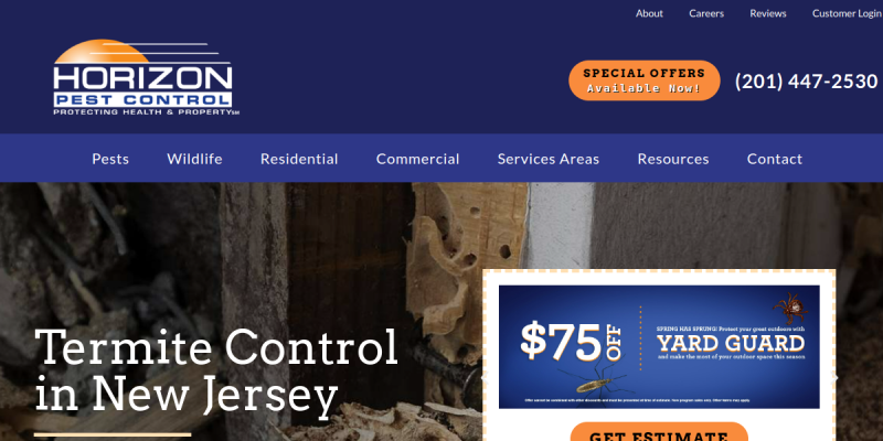 Professional Termite Control Services in NJ for Long-Term Property Protection website screenshot