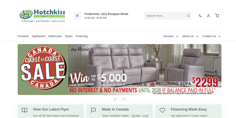 Hotchkiss Home Furnishings Has Some Of The Best Pellet Grills In Fredericton website screenshot