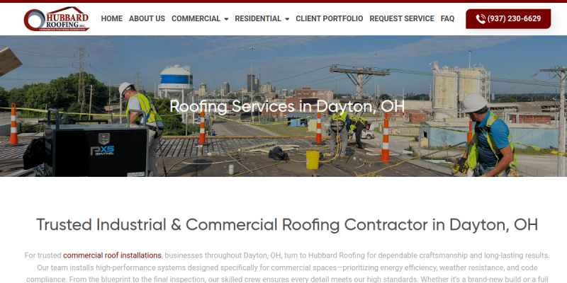 Roofing Services Dayton OH website screenshot