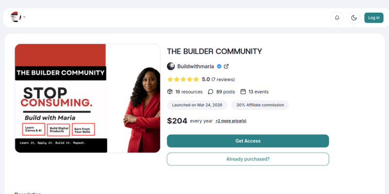 Builder Community by Maria website preview