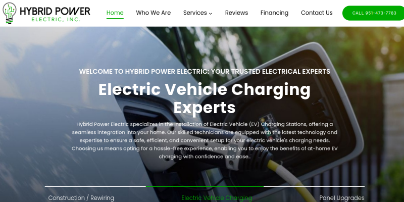 Electrician Murrieta CA website screenshot