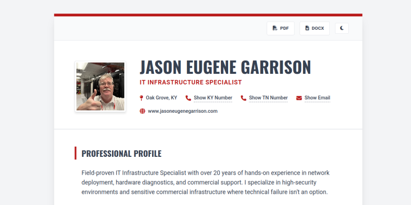 Digital Resume Example