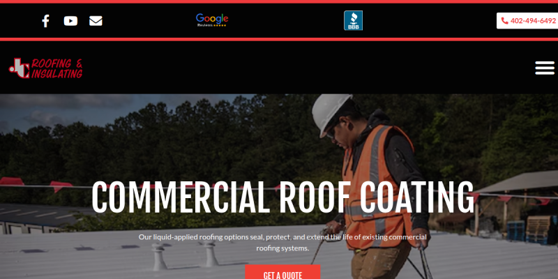 Industrial Roof Coatings Omaha NE website screenshot