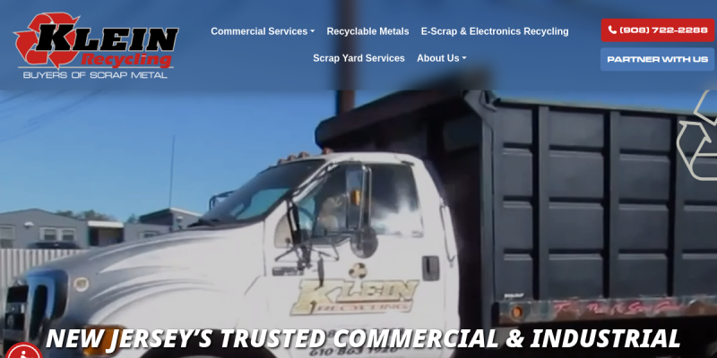 Klein Recycling Provides Metal Recycling Services In Union County NJ website screenshot