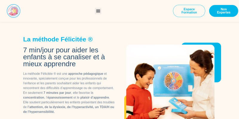 Couverture du projet La Méthode Félicitée — Formation e-learning pour aider les enfants en difficulté d'apprentissage