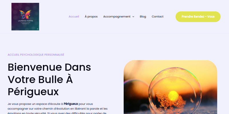 Couverture du projet Laurence Marfre — Site vitrine de praticienne bien-être