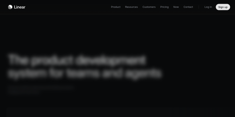 Screenshot of the Linear landing page