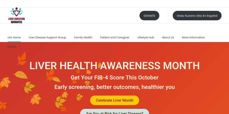 Liver Disease Awareness website screenshot